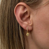 Silver Dangle Gold Minimal Flower Women's Earrings